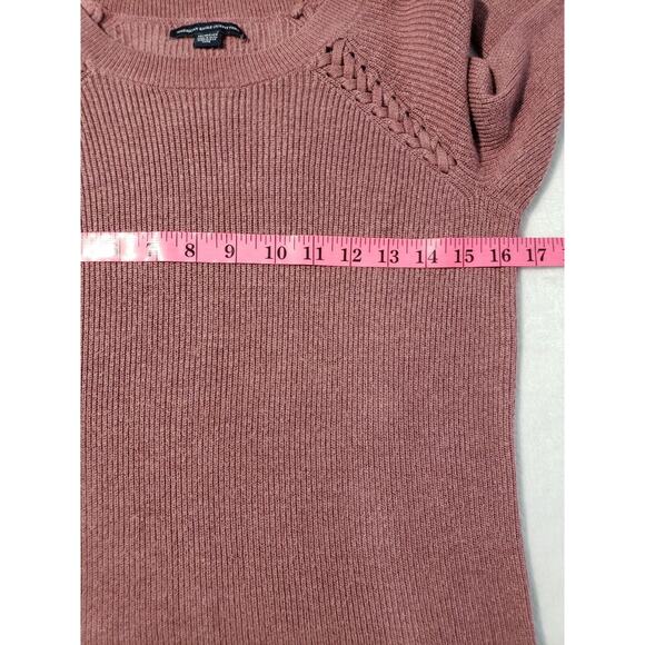 American Eagle Outfitters Knit Sweater Women's Size XS Mauve Braided Shoulder - Picture 9 of 10
